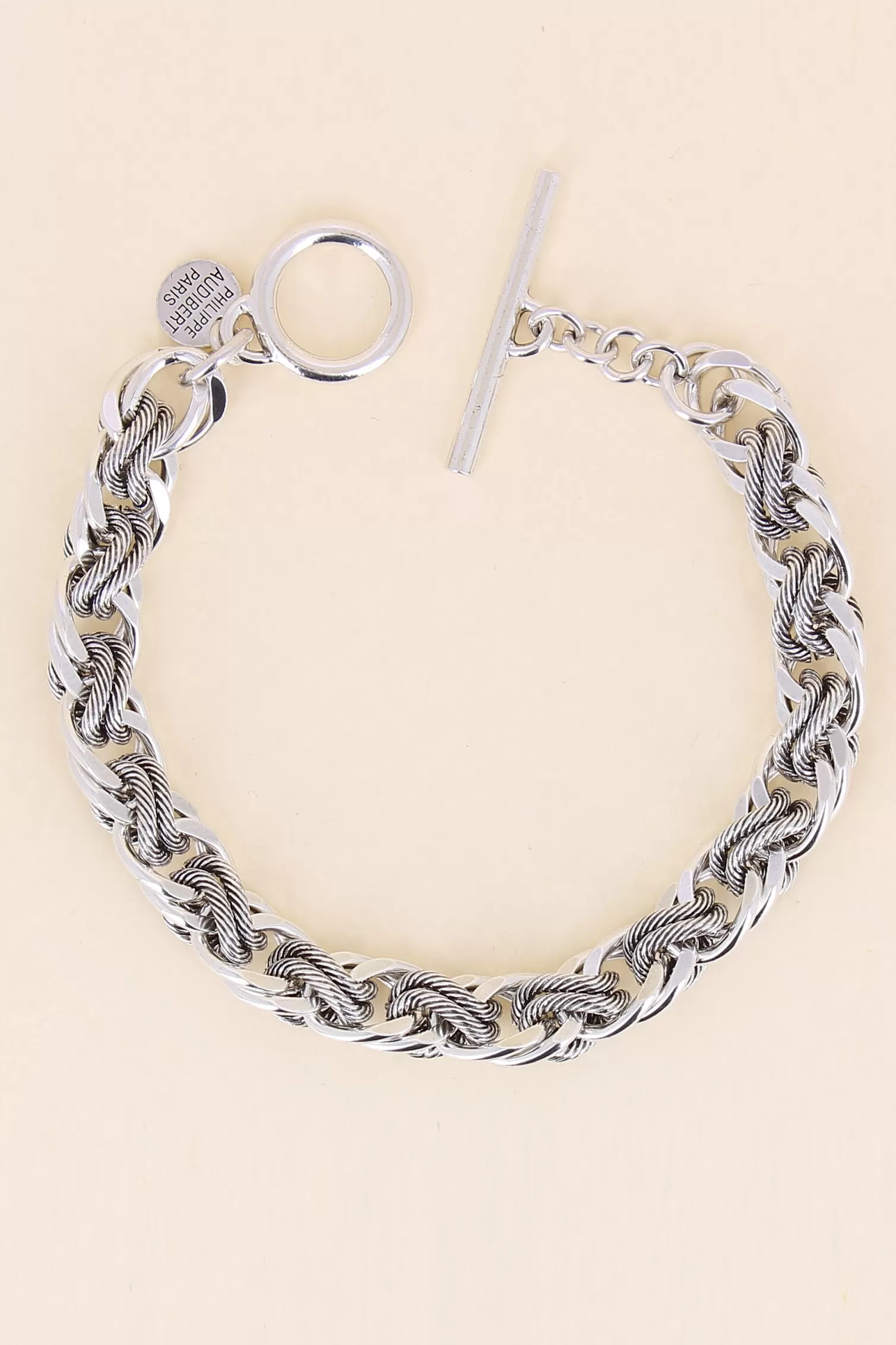 Men Philippe Audibert Bracelets | Men Bracelet Striated Twist Chain